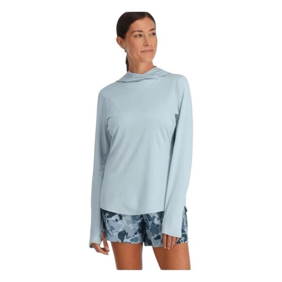 Simms Solarflex Long-Sleeve Performance Hoodie Blue Chill Print XL - Picture 1 of 9